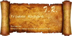 Trieber Richárd névjegykártya
